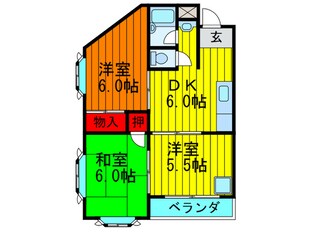 赤井マンション香里の物件間取画像